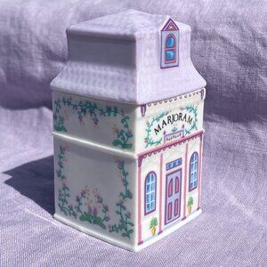 Lenox Spice Village - MARJORAM - Fine Porcelain House - 1989 - Jar and Lid
